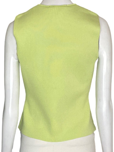 Chaleco Zara de Algodón Liso Sin mangas Botones Verde - Talla S