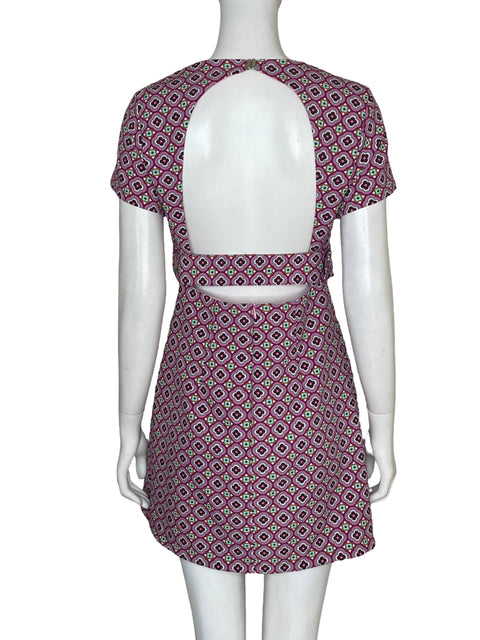 Vestido Zara Estampado Mini Rosado - Talla M