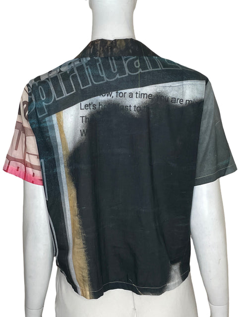 Blusa Desigual de Viscosa Estampado Oversize Negro - Talla M