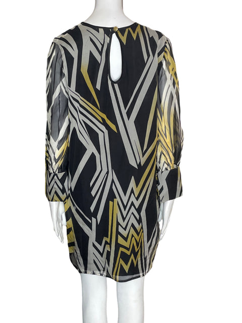 Vestido Carlos Mora Mini Estampado Suelto Negro - Talla S