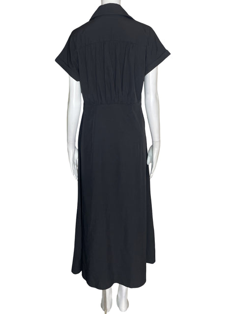 Vestido Loverly Maxi Liso Botones Negro - Talla S