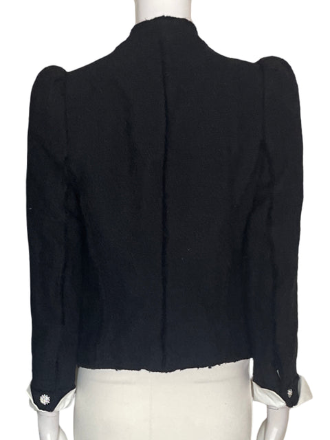 Chaqueta Zara de Algodón Abierto Liso Manga larga Negro - Talla XS