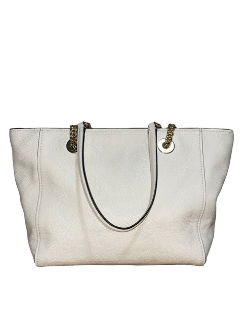 Cartera Coach Turnlock Chain Tote 27 Liso Blanco - Talla U