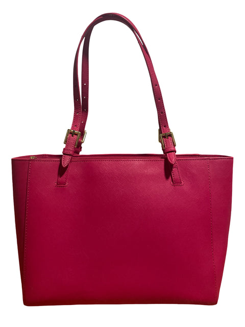 Cartera Tory Burch York Buckle Tote Liso Rosado - Talla U