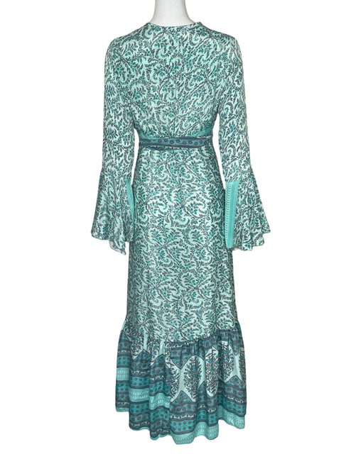Vestido Free Love Estampado Vuelos Verde - Talla S
