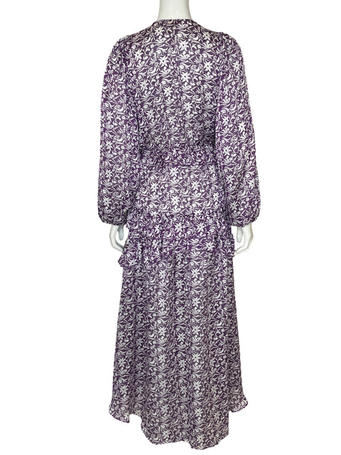 Vestido Maje Estampado Vuelos Morado - Talla 36