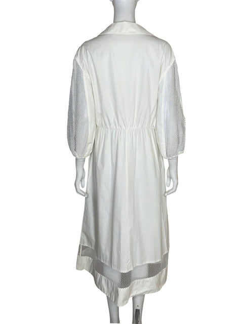 Vestido Simona Corsellini Cuello v Mesh Blanco - Talla 44