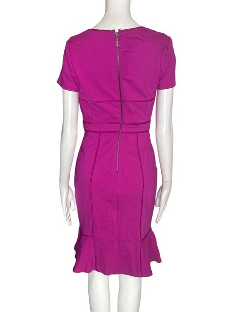Vestido Nue By Shani Ajustado Liso Midi Morado - Talla 2