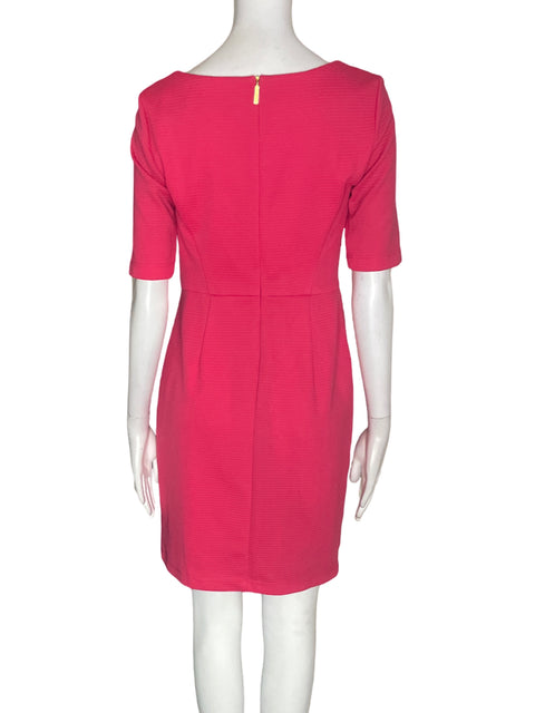 Vestido Donna Ricco Manga corta Ajustado Liso Rosado - Talla 2