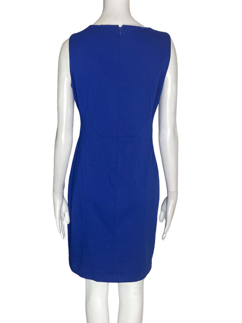 Vestido Ivanka Trump Midi Ajustado Sin mangas Azul - Talla S