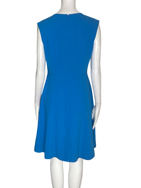 Vestido Tahari Suelto Sin mangas Midi Azul - Talla 4