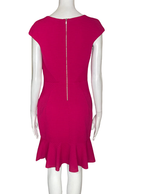 Vestido Julia Jordan Ruchas Manga corta Liso Rosado - Talla S