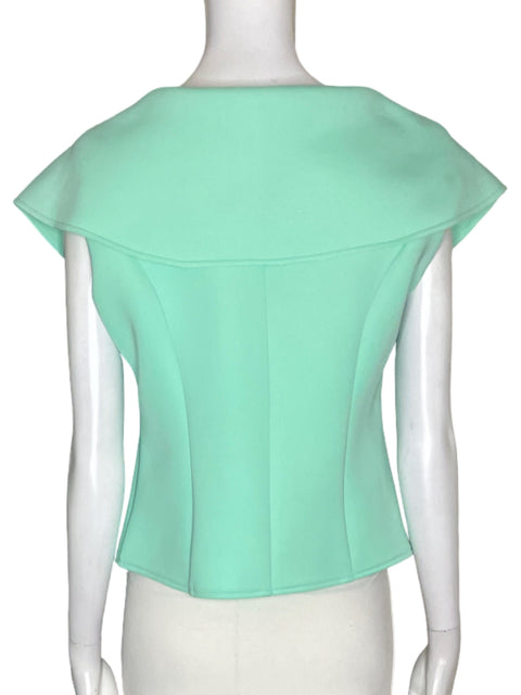 Blusa Gracia Ruchas Sin mangas Zipper Verde - Talla M