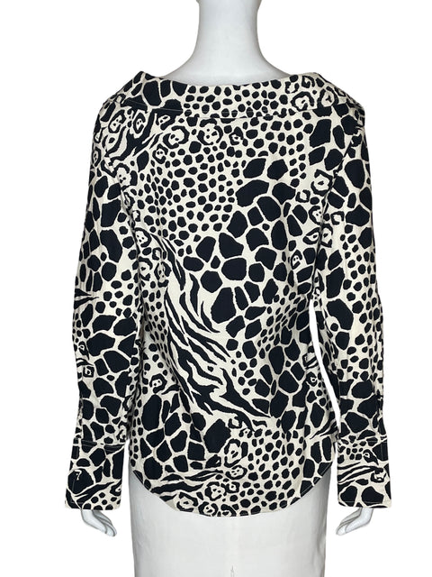 Blusa Argemiro Sierra de Algodón Estampado Animal print Negro - Talla M