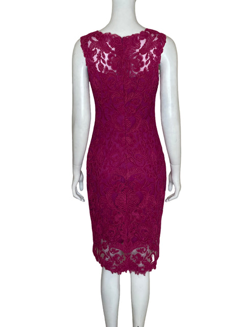 Vestido Tadashi Shoji Encaje Midi Rosado - Talla 4