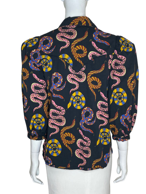 Blusa Farm Mangas abullonadas Estampado Negro - Talla M