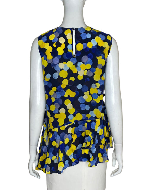 Blusa Carolina Herrera Estampado Vuelos Azul - Talla 2