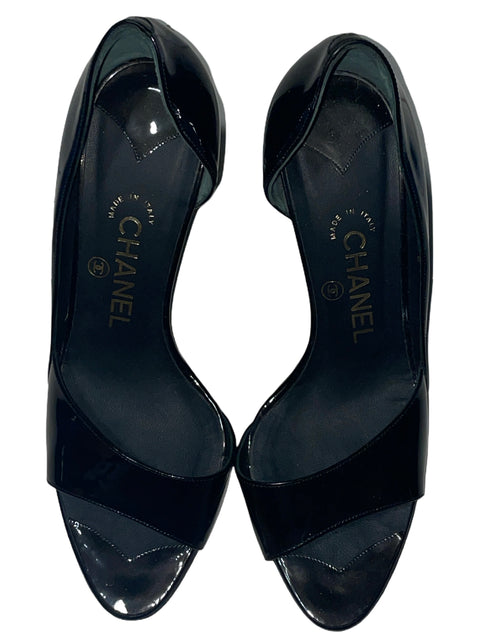 Calzado Chanel Peep-toe Tacón alto Negro - Talla 37 1/2