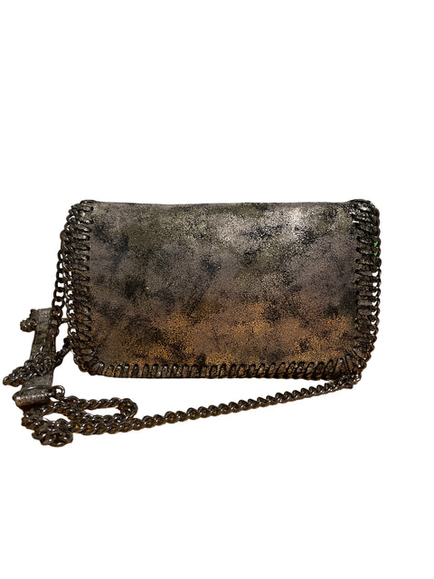 Cartera Sandra Robert’s Sr2 Cadenas Metalizado Plateado - Talla U