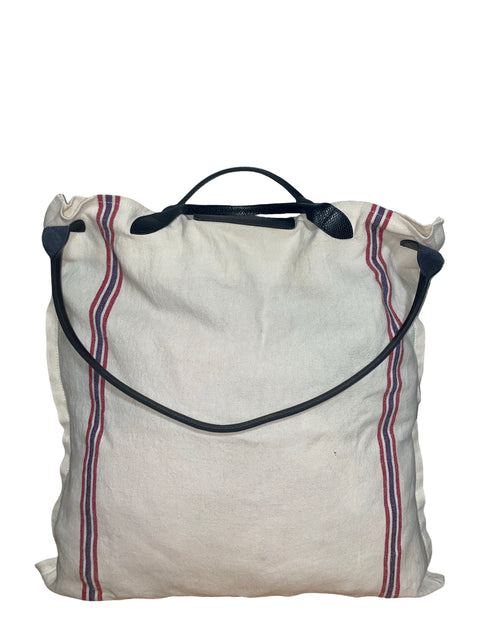 Cartera Longchamp X Charvet Le Pliage Torchon de Algodón Liso Beige - Talla U