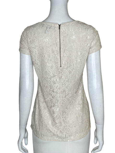 Blusa White House Black Market Encaje floral Beige - Talla XS