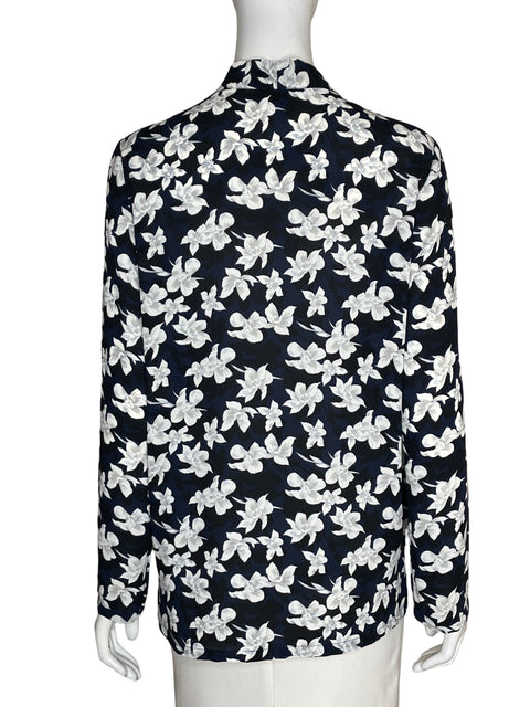 Blusa Ann Taylor Estampado Floral Cuello v Azul - Talla S