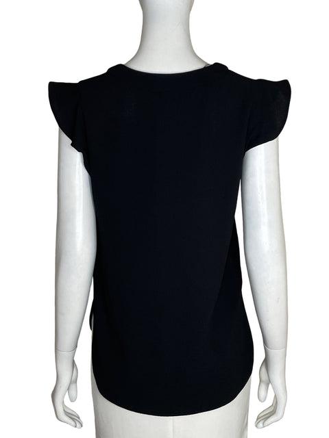 Blusa Zara Mangas mariposa Cuello v Negro - Talla XS