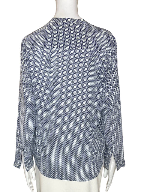 Camisa Massimo Dutti Botones Manga larga Cuello v Azul - Talla S