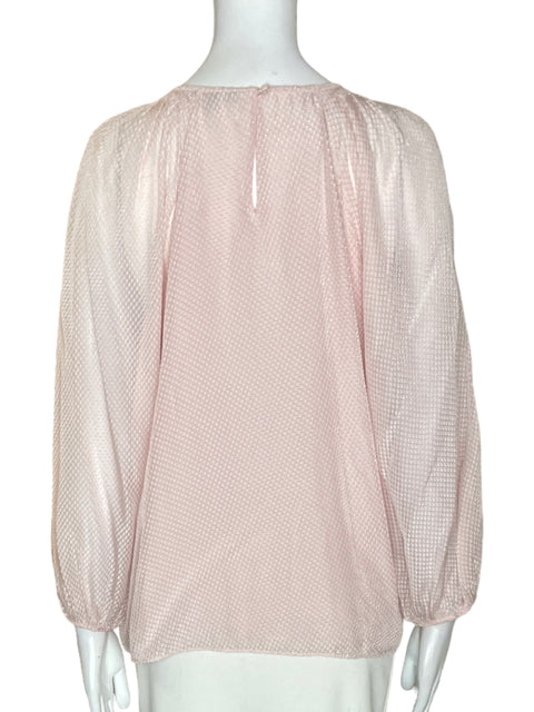 Blusa Massimo Dutti Abullonado Transparente Cuello redondo Rosado - Talla S