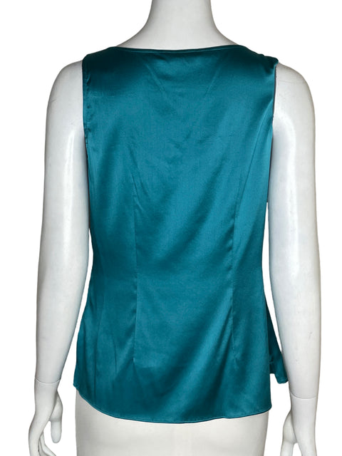 Blusa White House Black Market de Seda Cuello v Verde - Talla XS