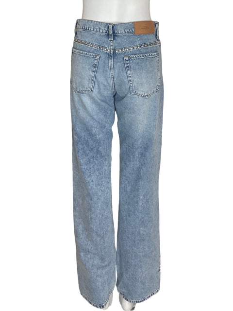 Pantalón 7 For All Marking Recto Wide-leg Azul - Talla 27