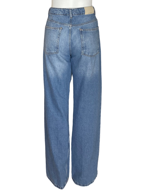 Pantalón Stradivarius Recto Bolsillo Azul - Talla 38
