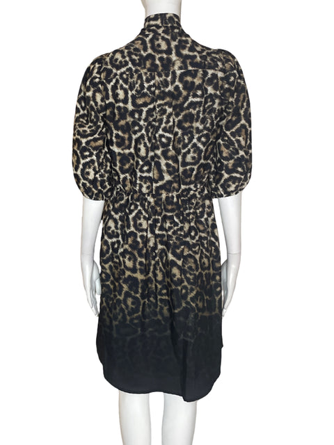 Vestido Vince Camuto Animal print Lazo Midi Negro - Talla 6