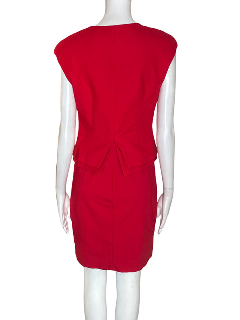 Vestido Ted Baker Midi Liso Zipper Rojo - Talla 2