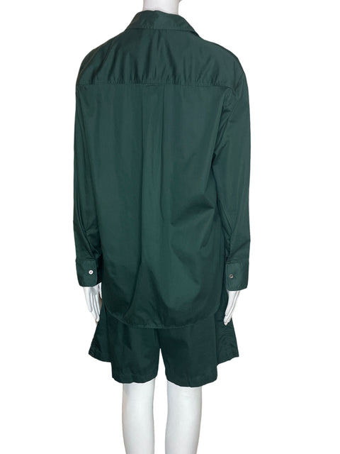 Conjunto Zara Short/camisa Manga larga Botones Verde - Talla S
