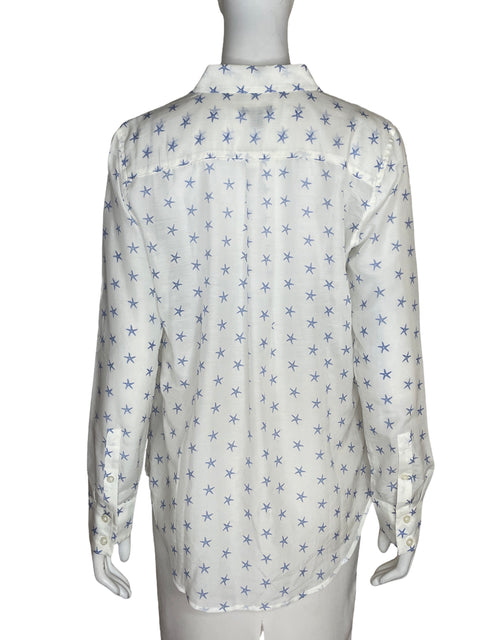 Camisa Ann Taylor de Algodón Estampado Blanco - Talla S