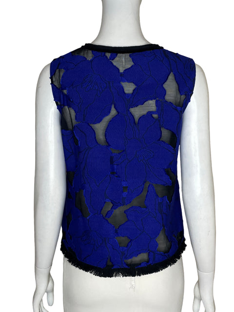 Blusa Elie Tahari de Viscosa Apliques florales Azul - Talla S