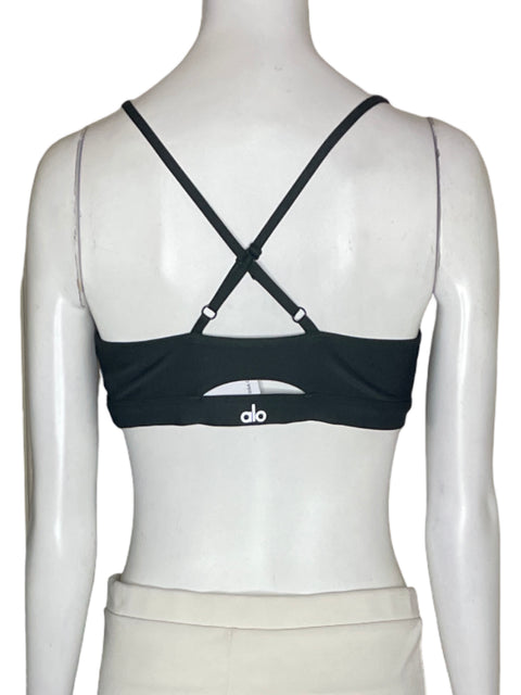 Top Alo Liso Tiras Deportivo Negro - Talla XS