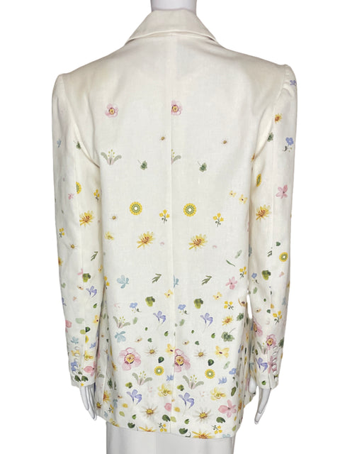 Blazer Pamela Stevenson Estampado Floral Blanco - Talla M