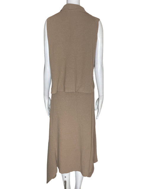 Conjunto Massimo Dutti de Viscosa Falda/blusa Sin mangas Asimétrico Marrón - Talla M