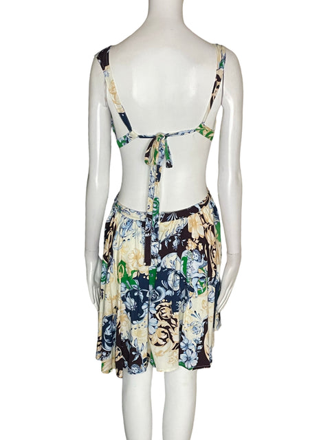 Romper Agua Bendita Estampado Tiras Cut-out Blanco - Talla L