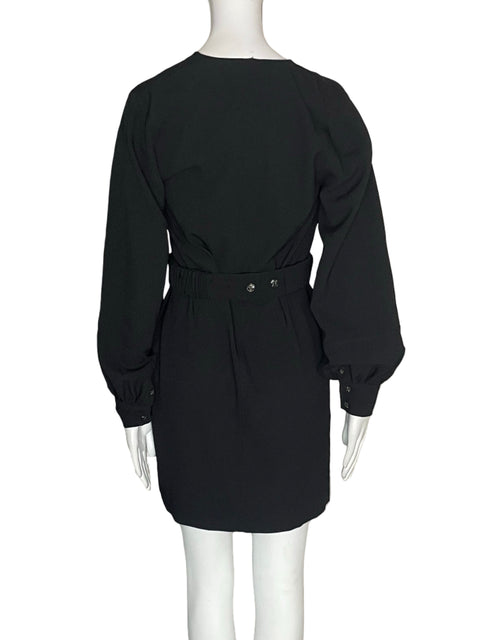 Vestido Ganni Liso Manga larga Ajustado Negro - Talla M