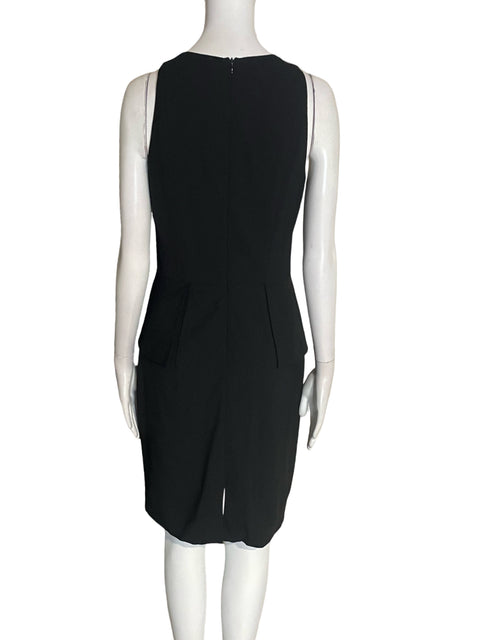 Vestido Theory Midi Plisado Liso Negro - Talla 6