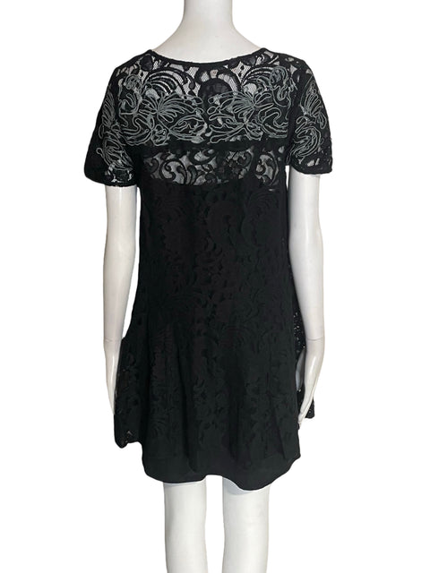 Vestido Free People Tejido Transparente Suelto Negro - Talla S