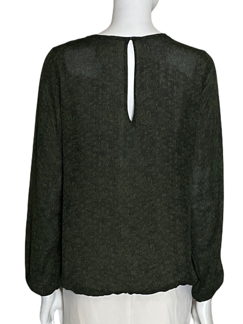 Blusa Michael Kors Estampado Cuello v Verde - Talla S
