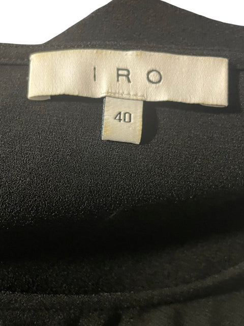 Vestido Iro Sin mangas Ruchas Ajustado Negro - Talla 40