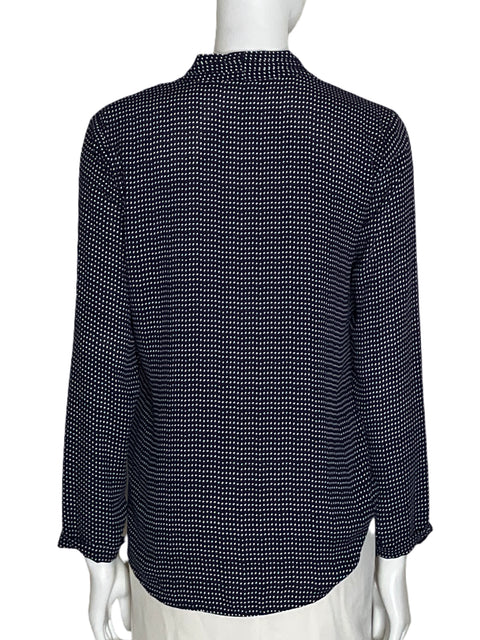 Blusa Ann Taylor Estampado Cuello v Azul - Talla S