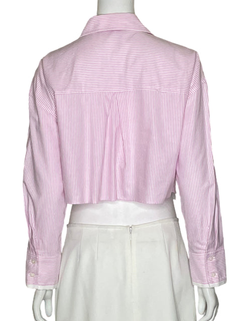 Blusa Zara de Algodón Rayas Rosado - Talla XS