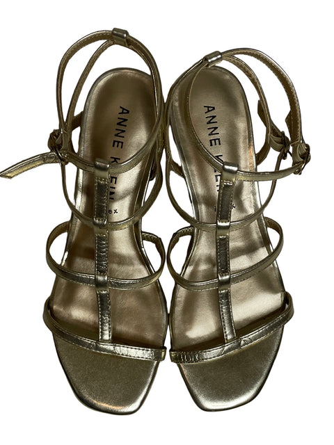 Tacón Anne Klein Metalizado Dorado - Talla 7