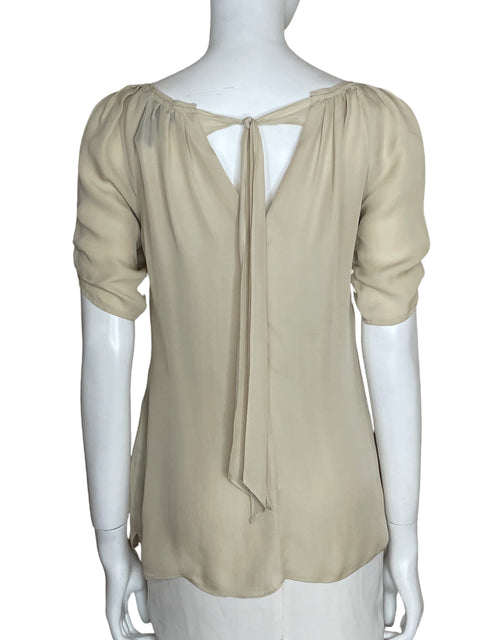 Blusa White House Black Market de Seda Vuelos Beige - Talla 2